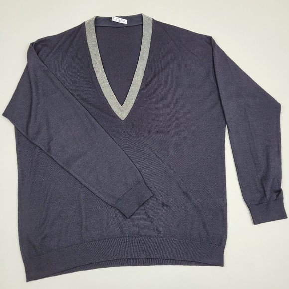 Brunello Cucinelli Women Cashmere Black Sweater - Picture 7 of 8